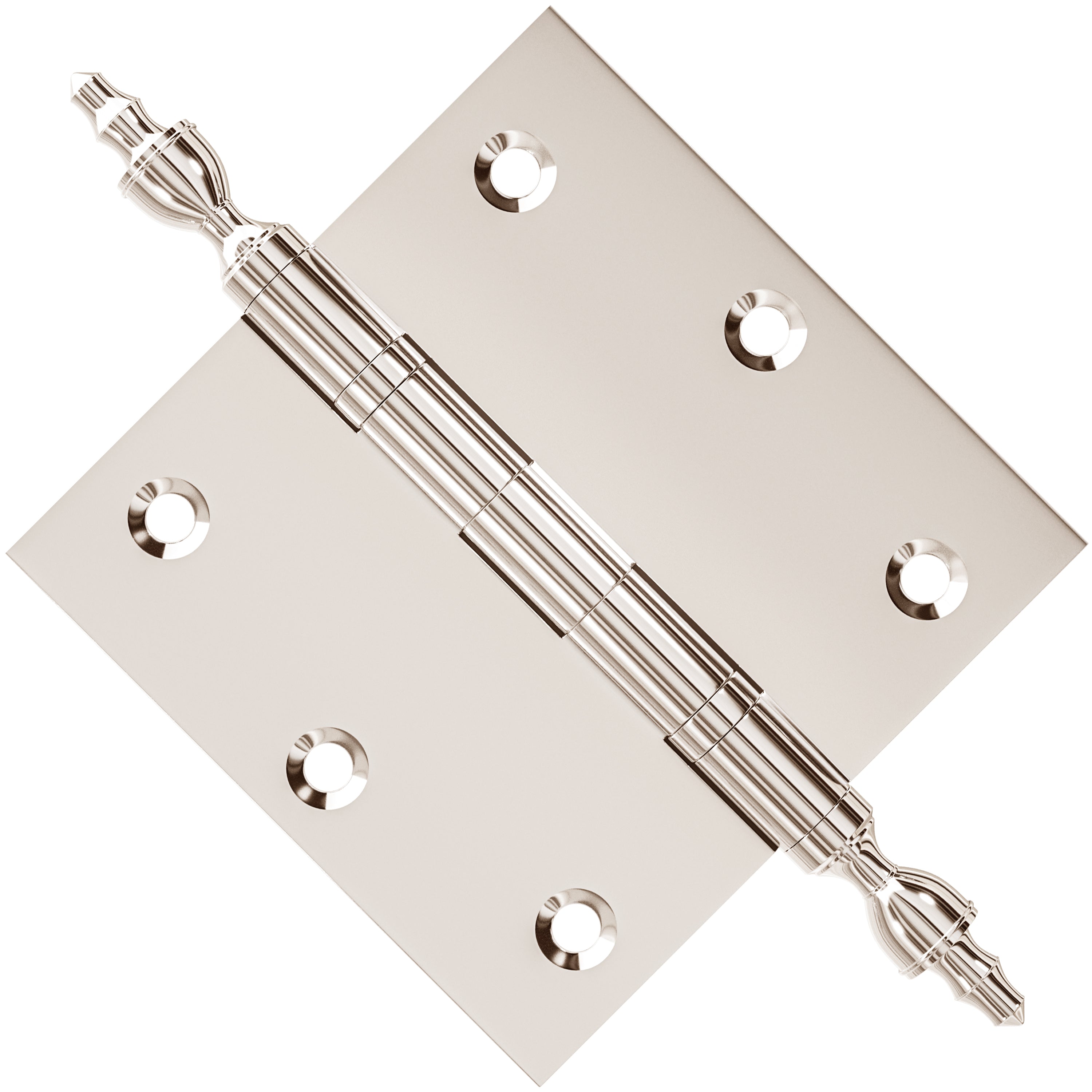3x3 Inch Solid Brass Ball Bearing Door Hinge - Polished Nickel Finsbury Hardware Ball Bearing Hinges