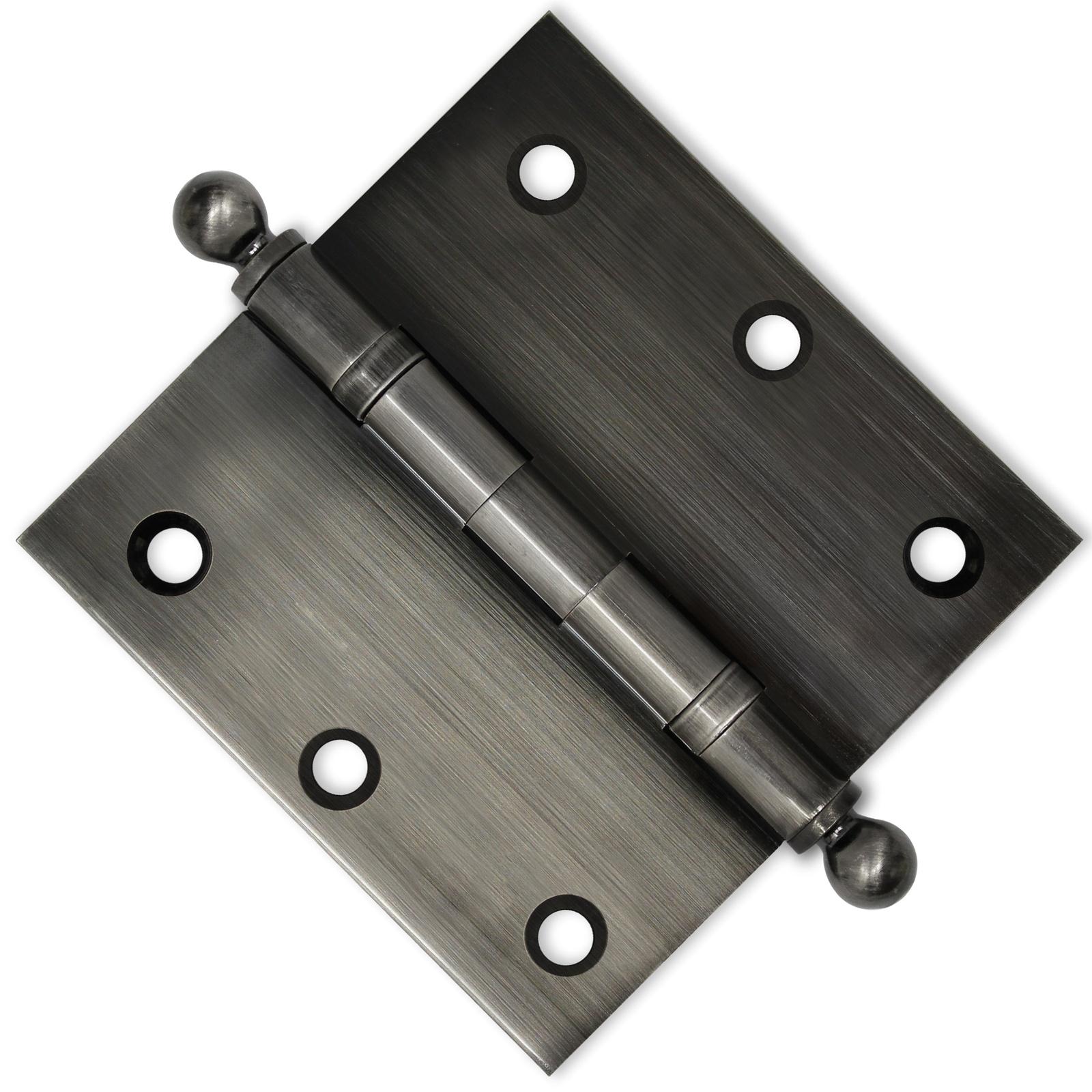 3x3 Inch Solid Brass Ball Bearing Door Hinge - Pewter Finsbury Hardware Ball Bearing Hinges