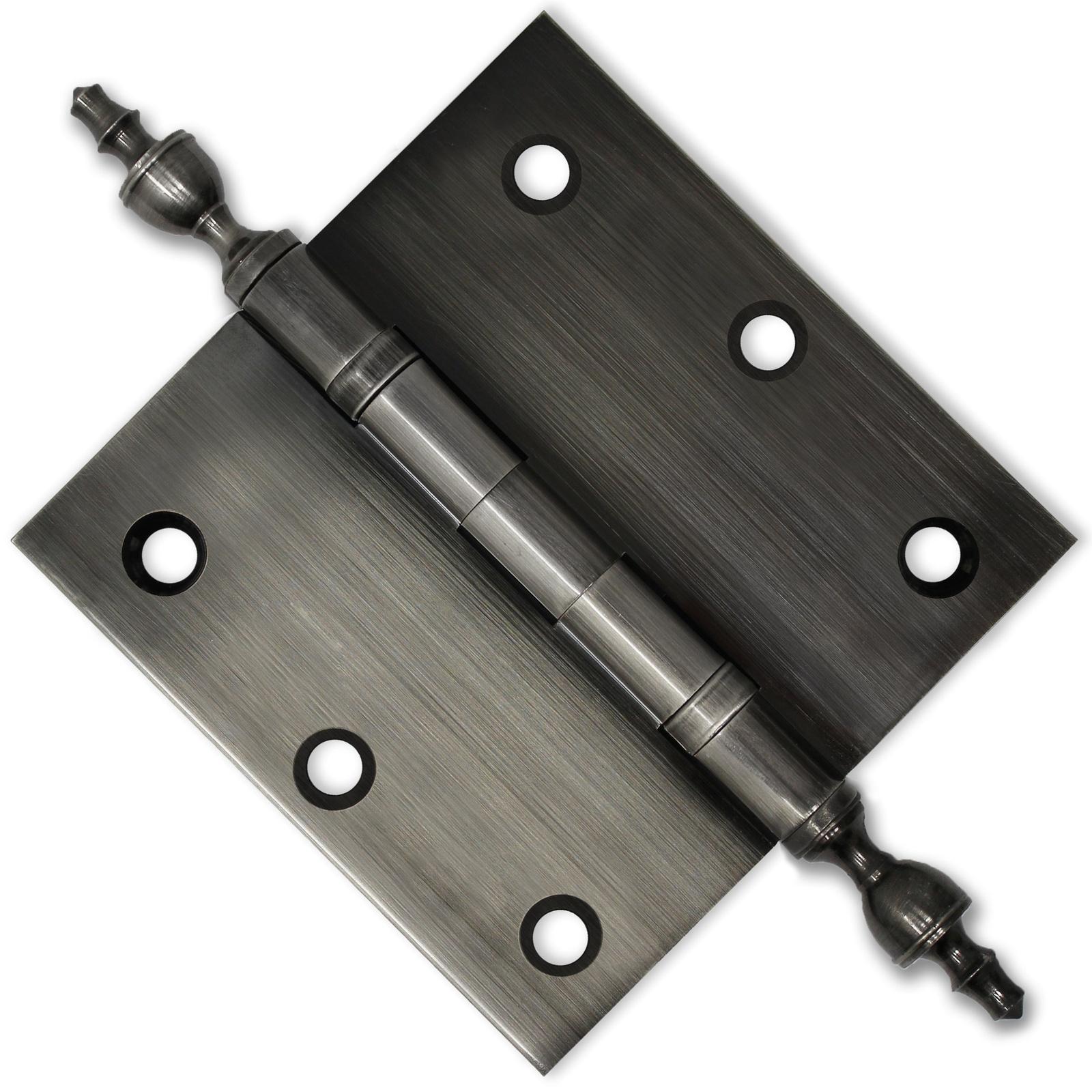 3x3 Inch Solid Brass Ball Bearing Door Hinge - Pewter Finsbury Hardware Ball Bearing Hinges