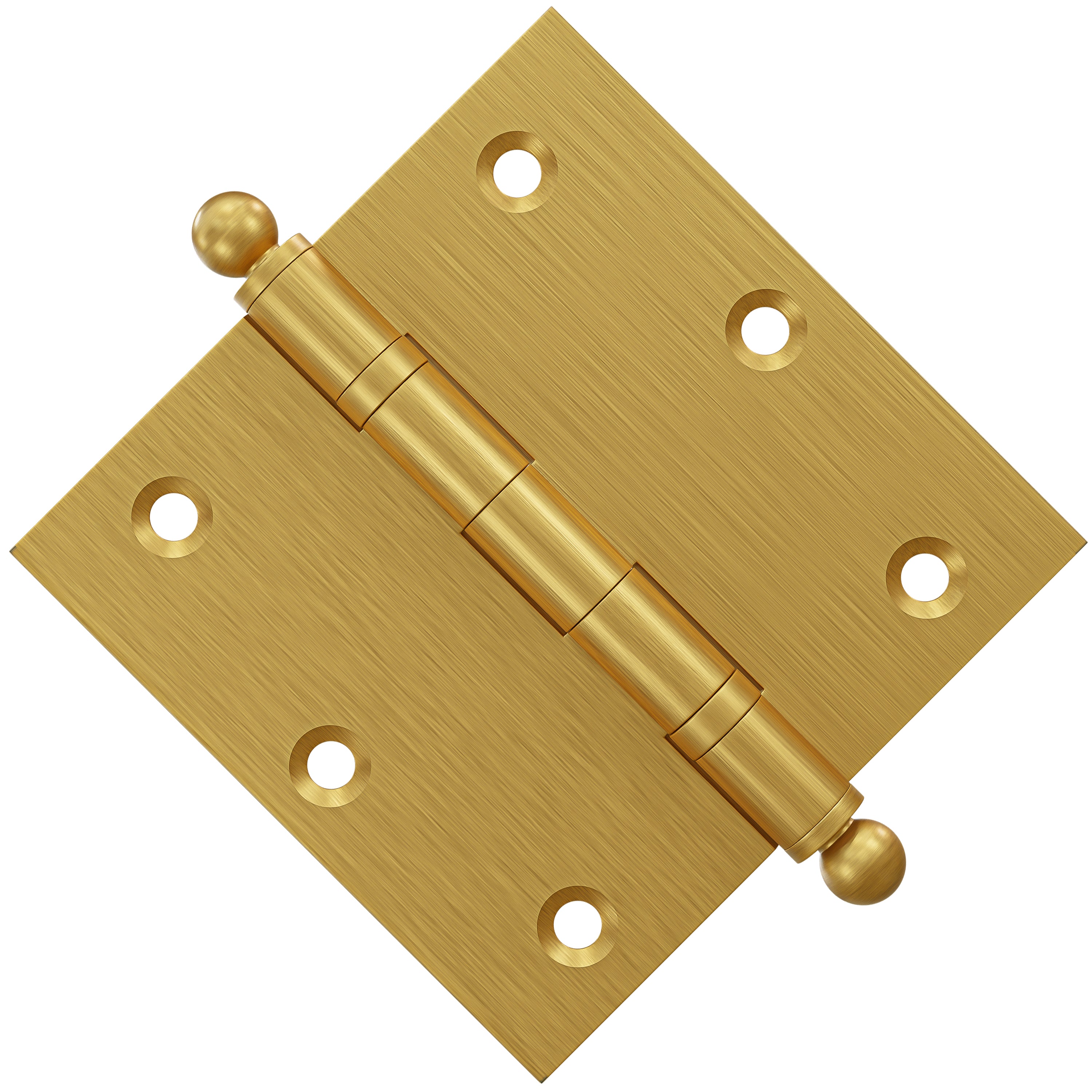 3x3 Inch Solid Brass Ball Bearing Door Hinge - Satin Brass Finsbury Hardware Ball Bearing Hinges