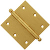 3x3 Inch Solid Brass Ball Bearing Door Hinge - Satin Brass Finsbury Hardware Ball Bearing Hinges