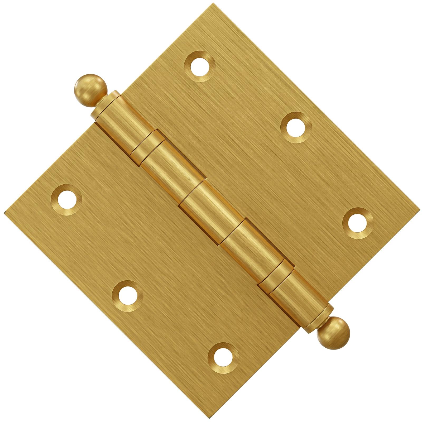 3.5 x 3.5 Inch Solid Brass Ball Bearing Door Hinge - Satin Brass Finsbury Hardware Ball Bearing Hinges