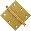 3.5 x 3.5 Inch Solid Brass Ball Bearing Door Hinge - Satin Brass Finsbury Hardware Ball Bearing Hinges