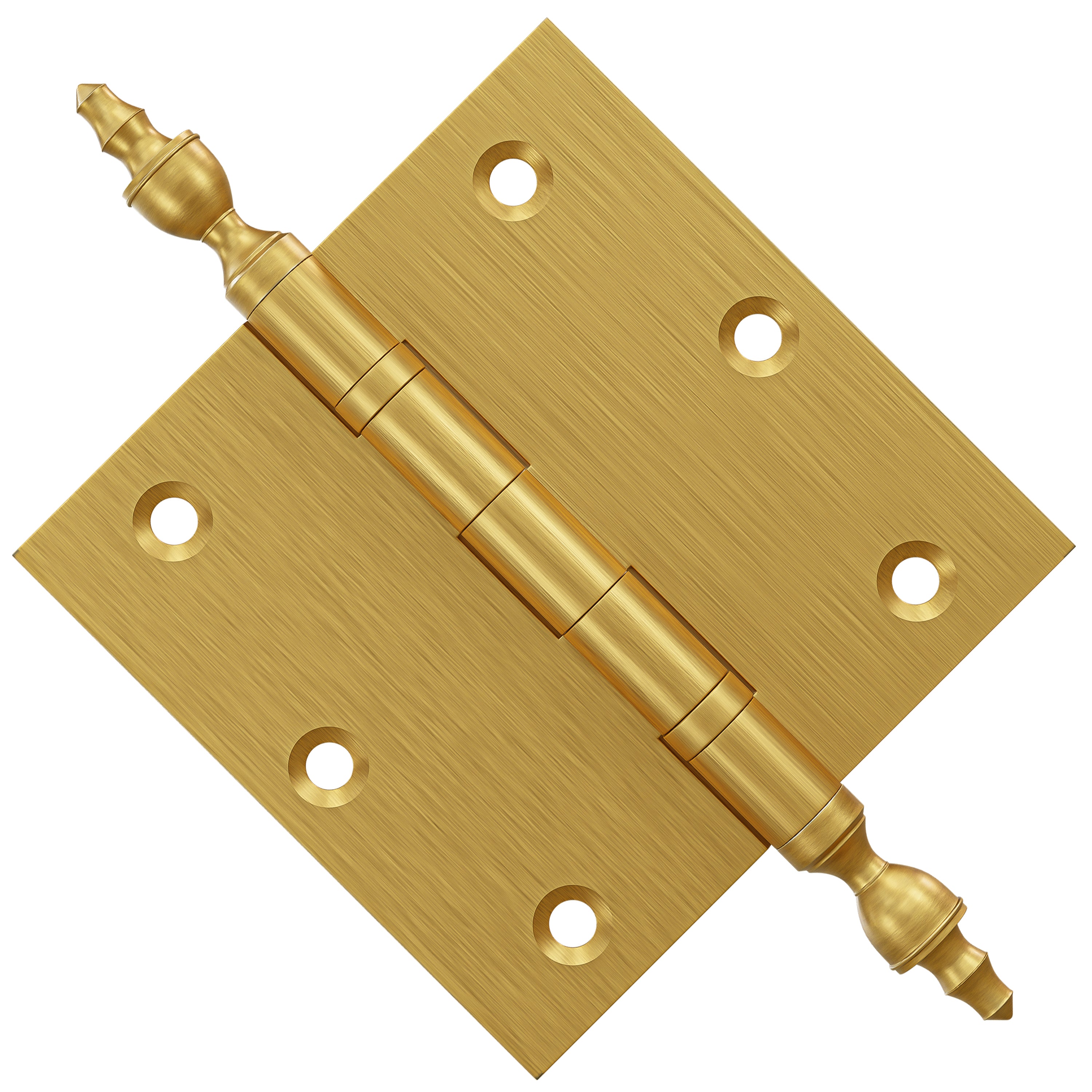 3x3 Inch Solid Brass Ball Bearing Door Hinge - Satin Brass Finsbury Hardware Ball Bearing Hinges