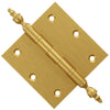 3x3 Inch Solid Brass Ball Bearing Door Hinge - Satin Brass Finsbury Hardware Ball Bearing Hinges