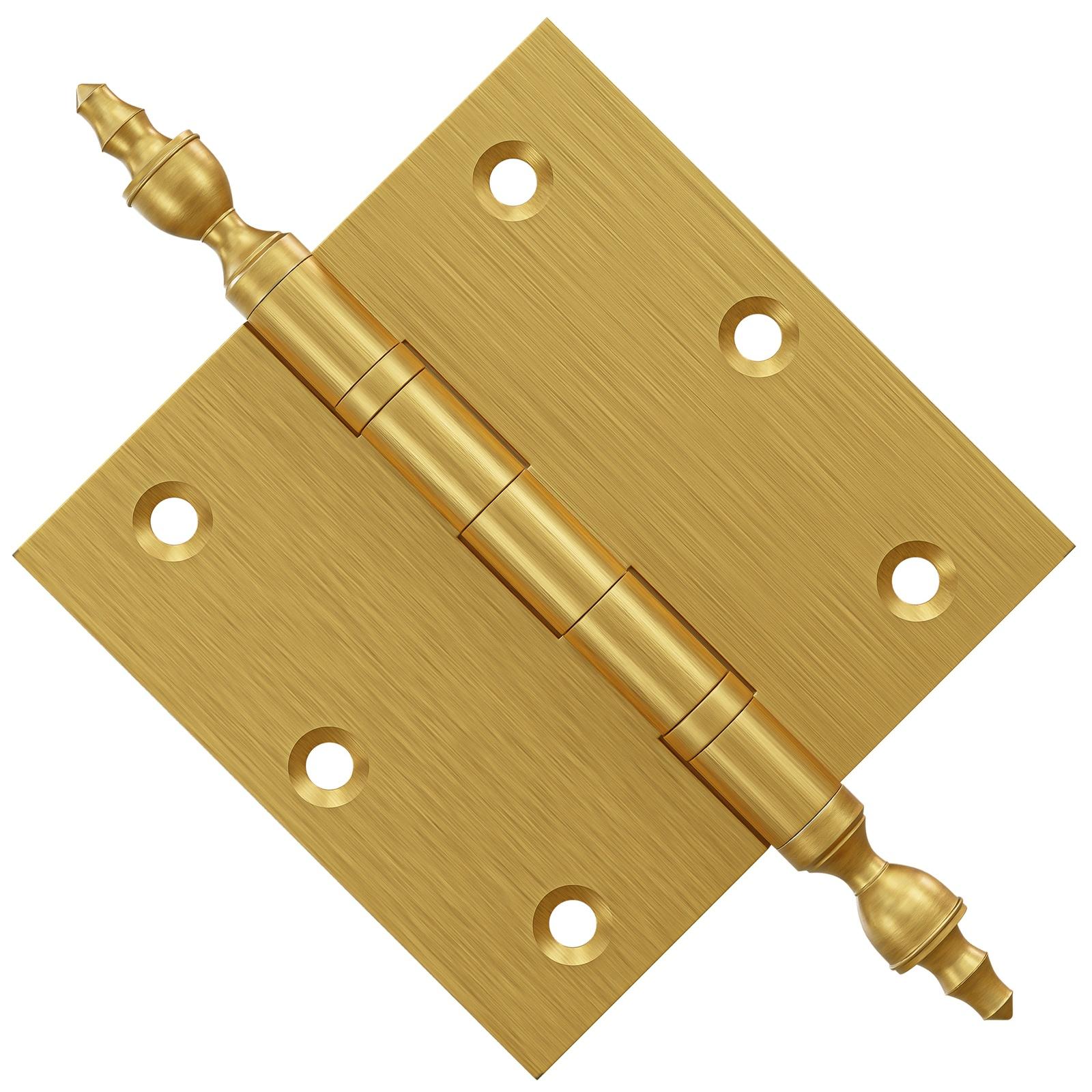 3.5 x 3.5 Inch Solid Brass Ball Bearing Door Hinge - Satin Brass Finsbury Hardware Ball Bearing Hinges