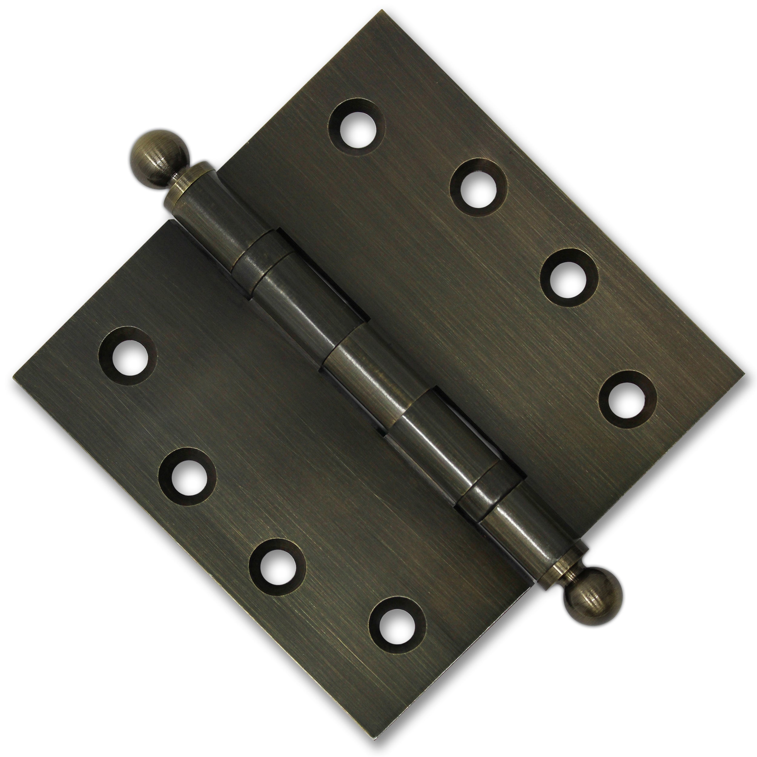 4.5 x 4.5 Inch Solid Brass Ball Bearing Door Hinge - Antique Brass Finsbury Hardware Ball Bearing Hinges