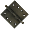 4.5 x 4.5 Inch Solid Brass Ball Bearing Door Hinge - Antique Brass Finsbury Hardware Ball Bearing Hinges