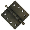 4x4 Inch Solid Brass Ball Bearing Door Hinge - Antique Brass Finsbury Hardware Ball Bearing Hinges