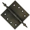 4.5 x 4.5 Inch Solid Brass Ball Bearing Door Hinge - Antique Brass Finsbury Hardware Ball Bearing Hinges