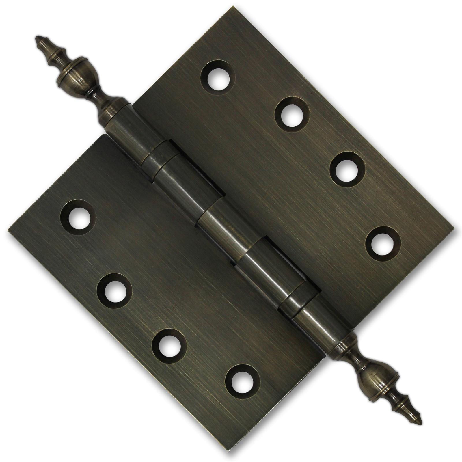 4x4 Inch Solid Brass Ball Bearing Door Hinge - Antique Brass Finsbury Hardware Ball Bearing Hinges