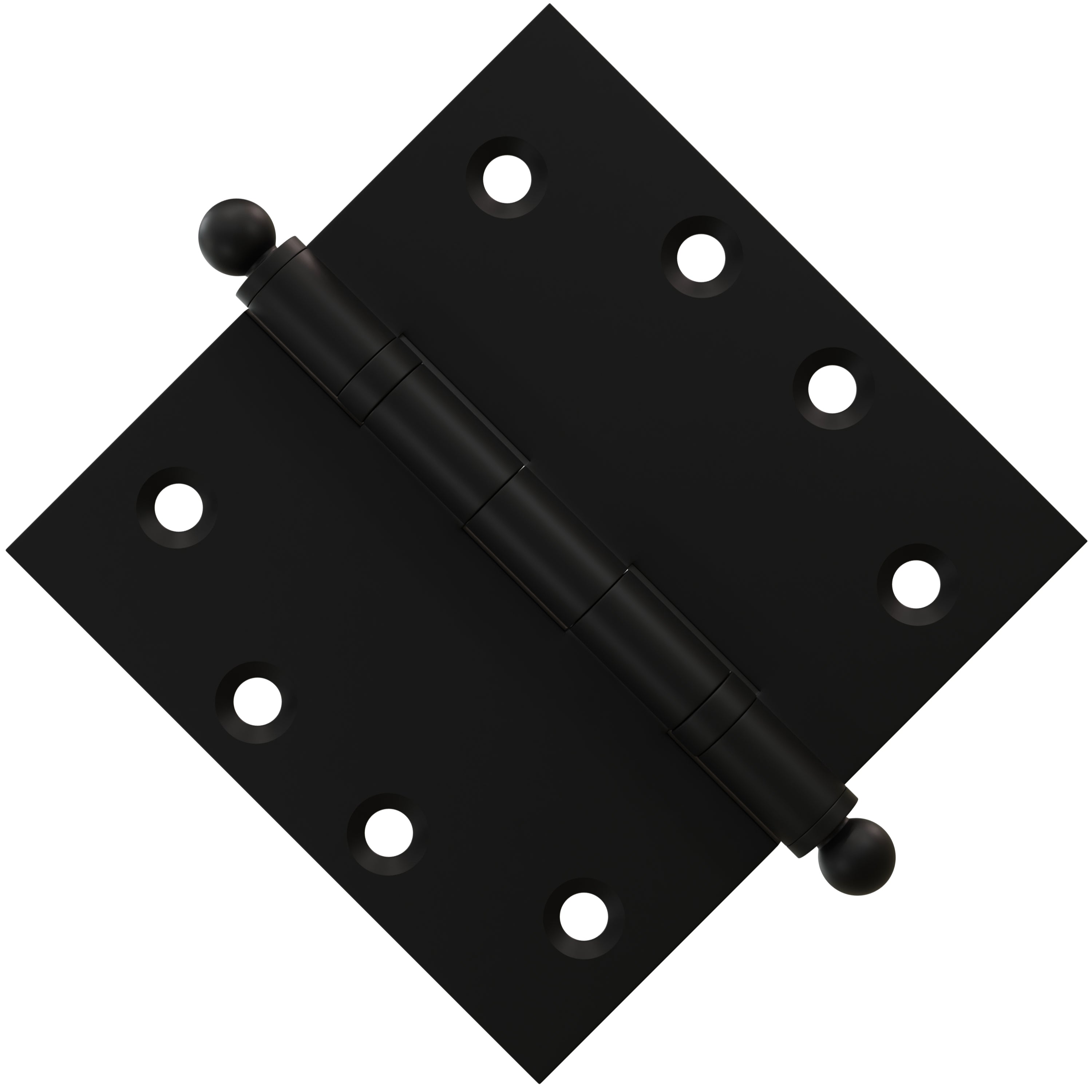 4x4 Inch Solid Brass Ball Bearing Door Hinge - Flat Black Finsbury Hardware Ball Bearing Hinges