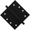4x4 Inch Solid Brass Ball Bearing Door Hinge - Flat Black Finsbury Hardware Ball Bearing Hinges