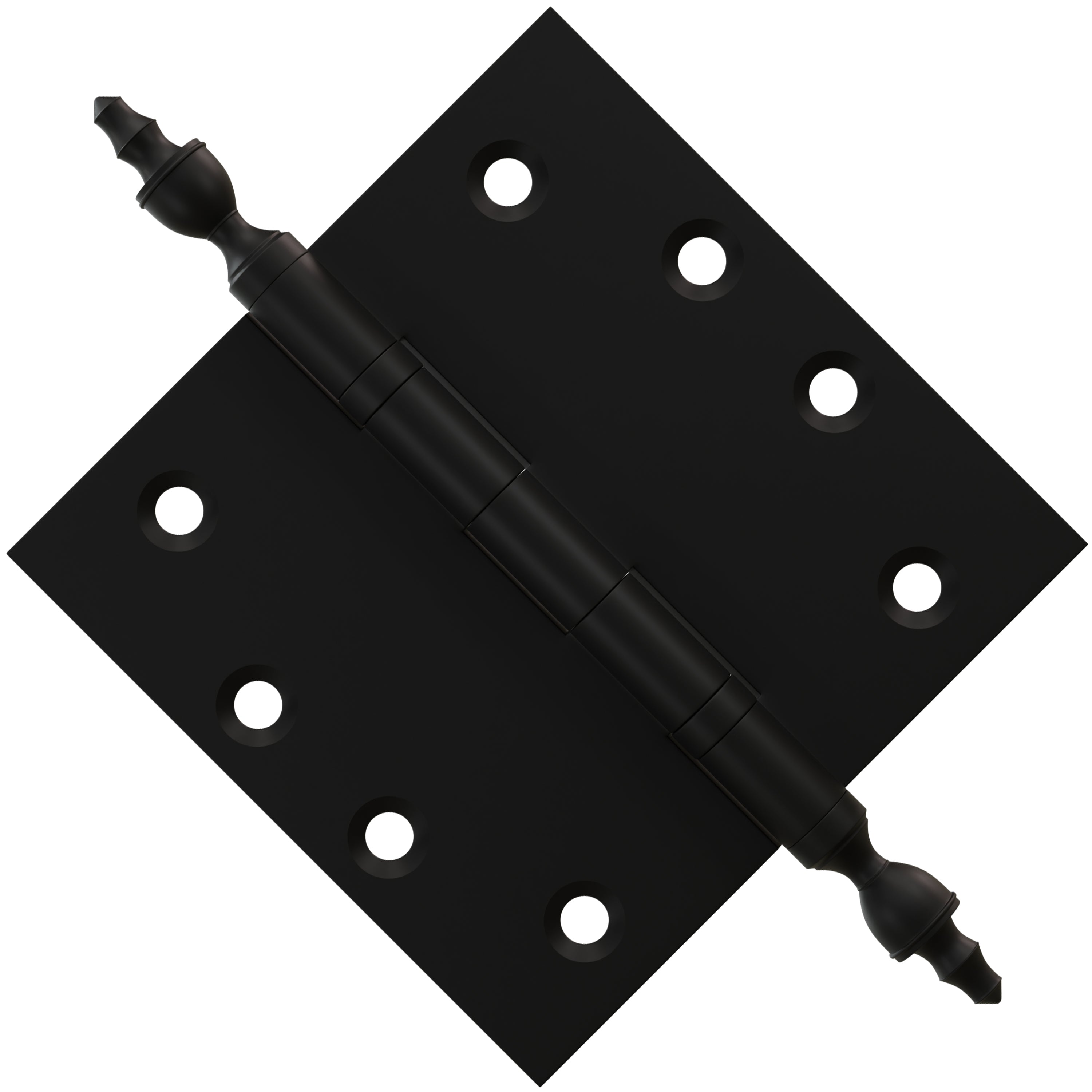 4.5 x 4.5 Inch Solid Brass Ball Bearing Door Hinge - Flat Black Finsbury Hardware Ball Bearing Hinges
