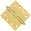 4x4 Inch Solid Brass Ball Bearing Door Hinge - Non Lacquered Polished Brass Finsbury Hardware Ball Bearing Hinges