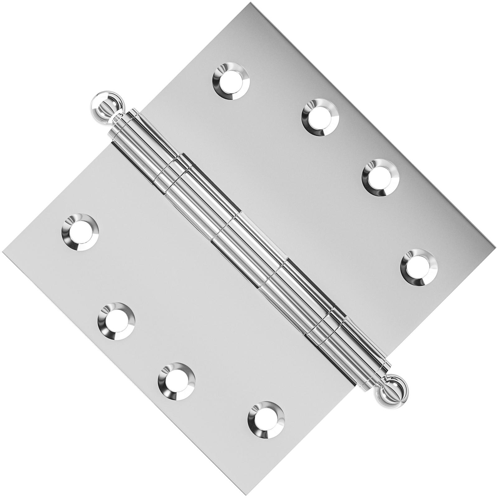 4.5 x 4.5 Inch Solid Brass Ball Bearing Door Hinge - Polished Chrome Finsbury Hardware Ball Bearing Hinges