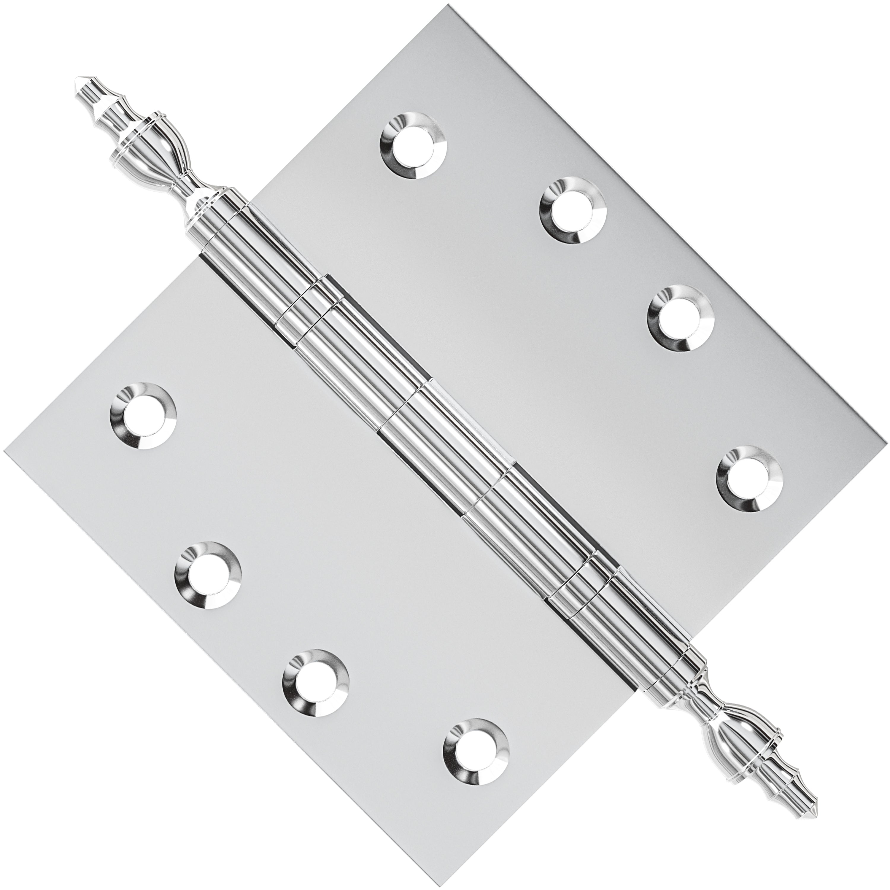 4x4 Inch Solid Brass Ball Bearing Door Hinge - Polished Chrome Finsbury Hardware Ball Bearing Hinges