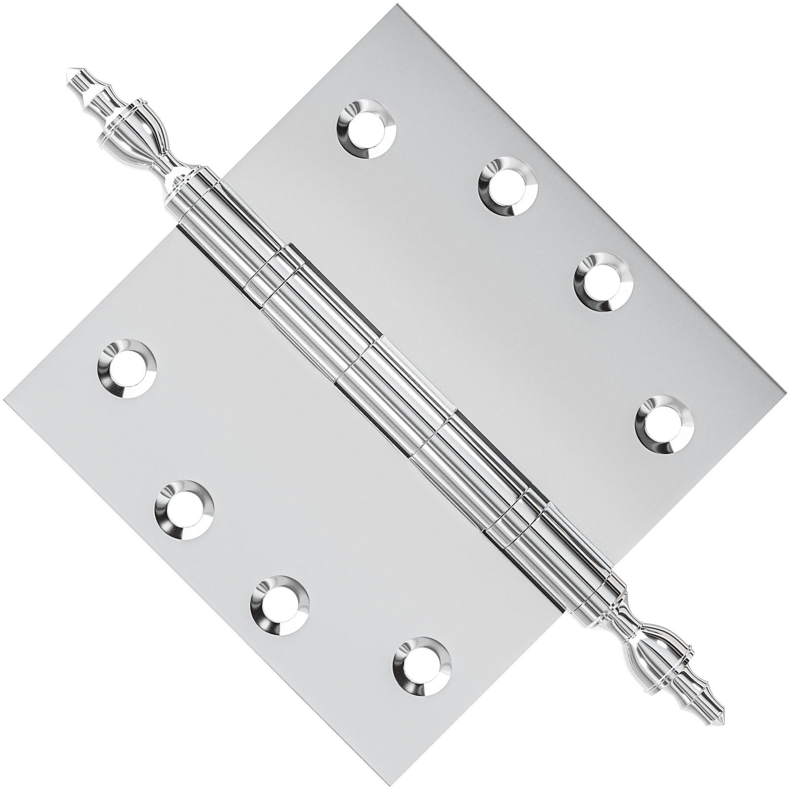 4.5 x 4.5 Inch Solid Brass Ball Bearing Door Hinge - Polished Chrome Finsbury Hardware Ball Bearing Hinges