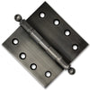 4.5 x 4.5 Inch Solid Brass Ball Bearing Door Hinge - Pewter Finsbury Hardware Ball Bearing Hinges