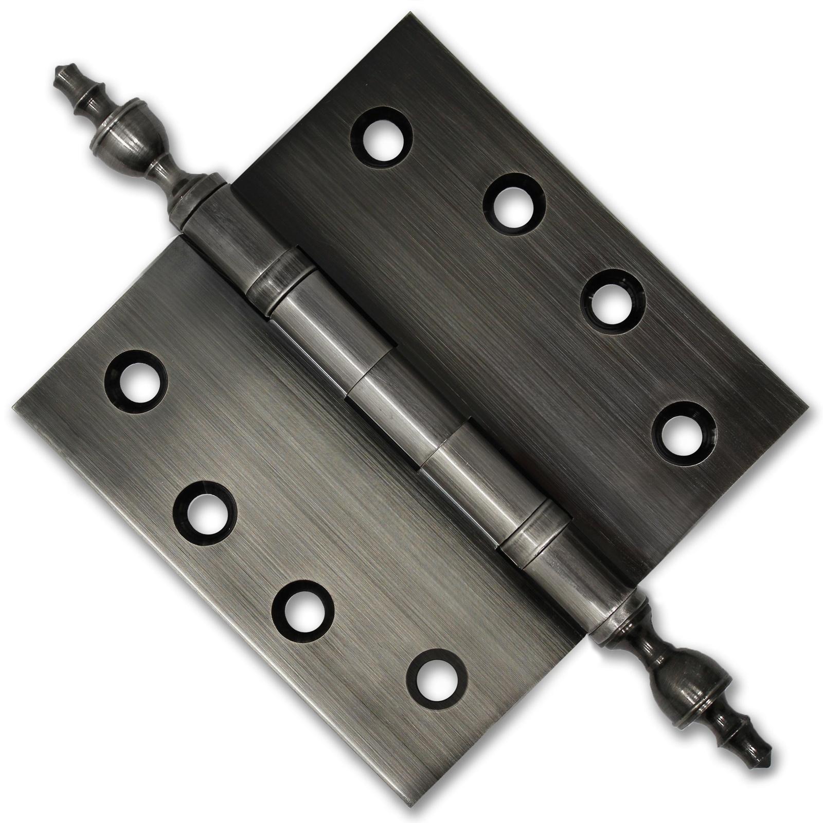 4x4 Inch Solid Brass Ball Bearing Door Hinge - Pewter Finsbury Hardware Ball Bearing Hinges