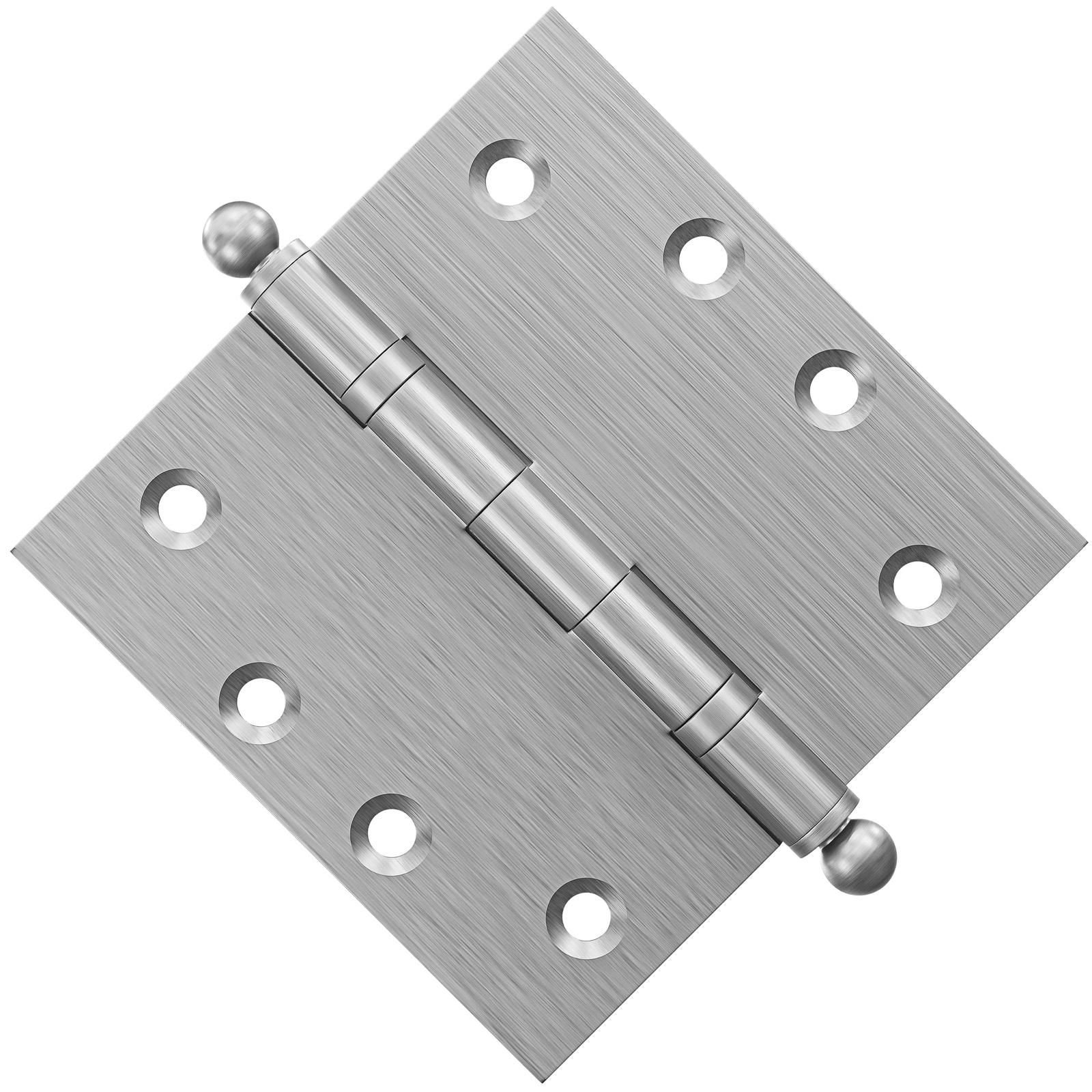 4x4 Inch Solid Brass Ball Bearing Door Hinge - Satin Nickel Finsbury Hardware Ball Bearing Hinges