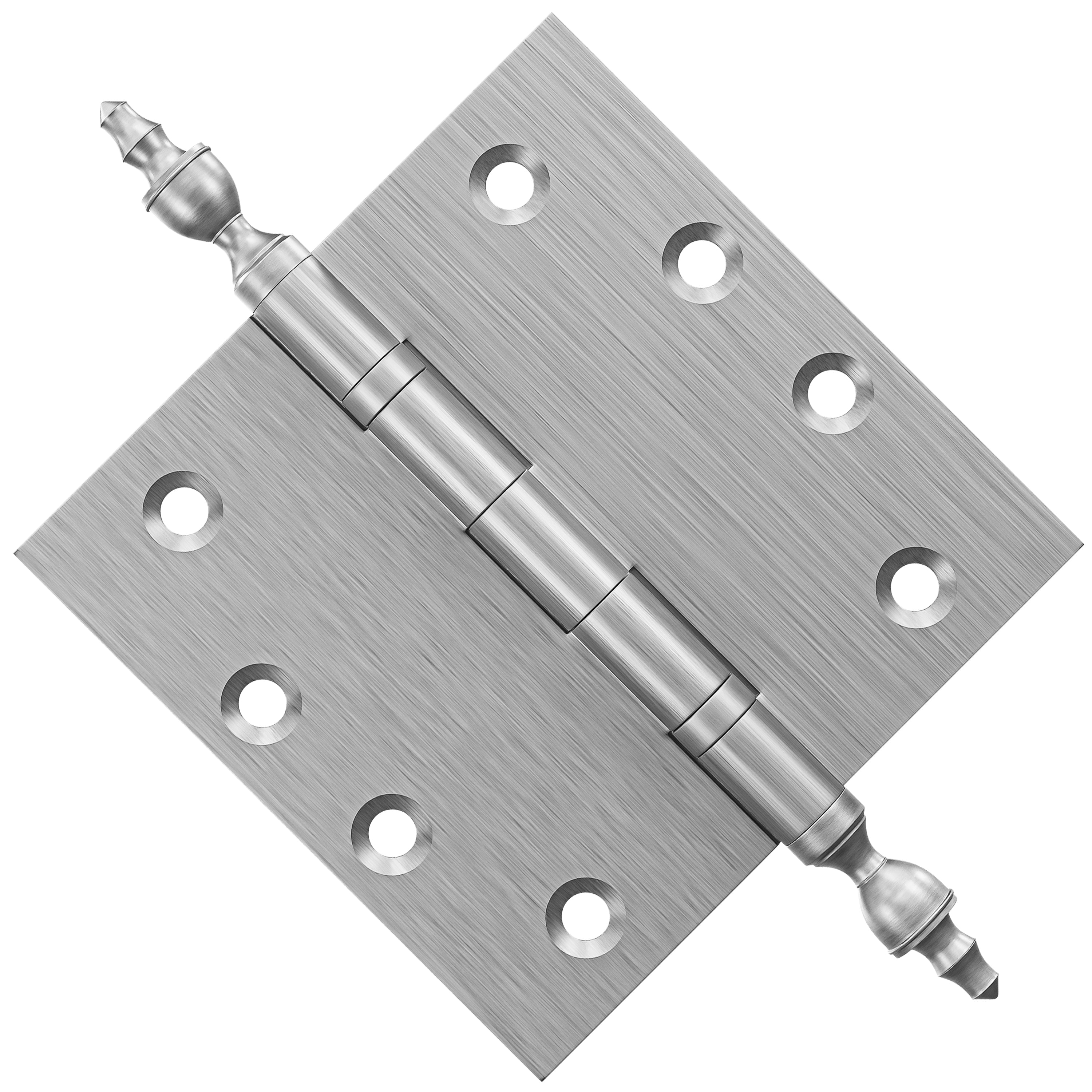 4.5 x 4.5 Inch Solid Brass Ball Bearing Door Hinge - Satin Nickel Finsbury Hardware Ball Bearing Hinges