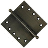 5x5 Inch Solid Brass Ball Bearing Door Hinge - Antique Brass Finsbury Hardware Ball Bearing Hinges