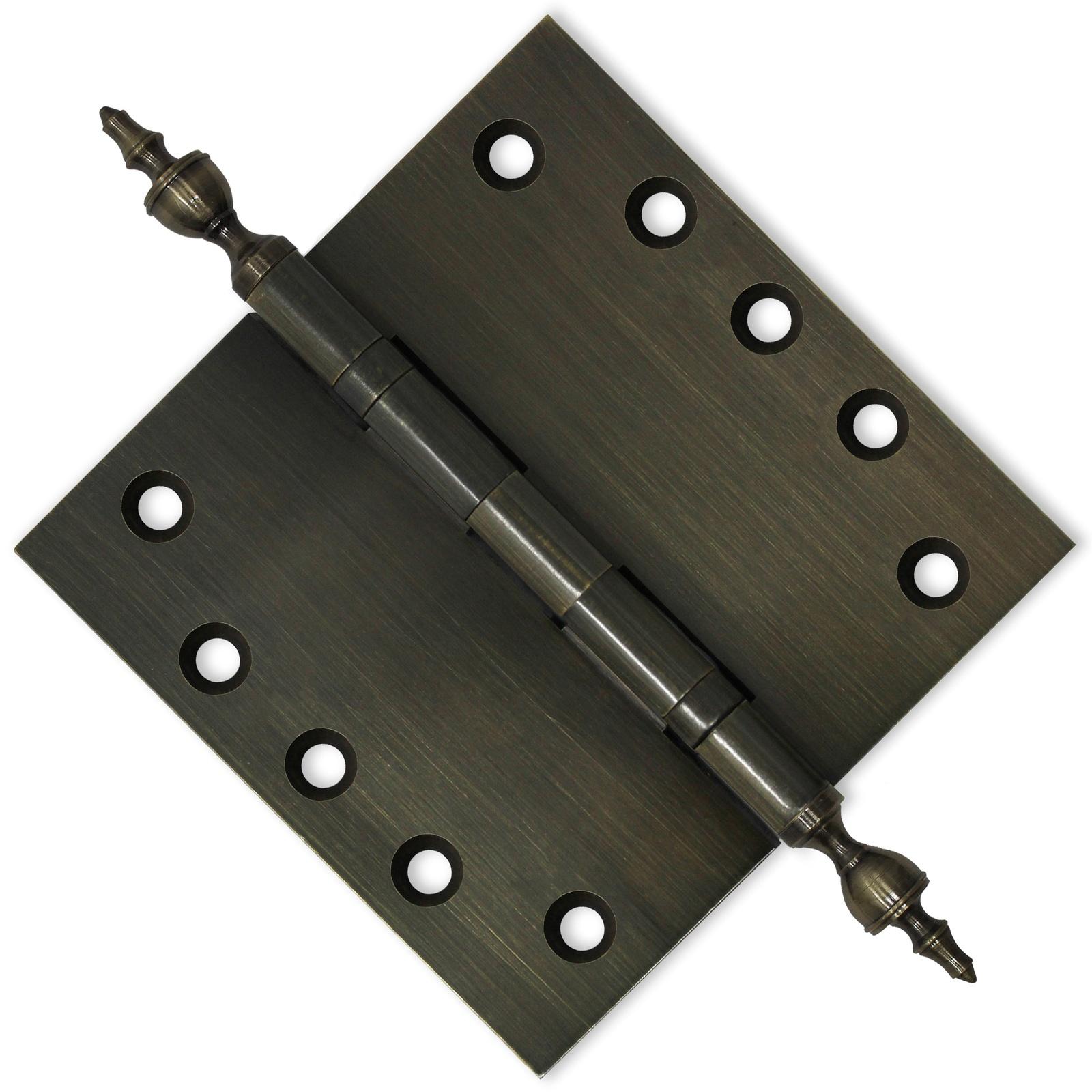 5x5 Inch Solid Brass Ball Bearing Door Hinge - Antique Brass Finsbury Hardware Ball Bearing Hinges