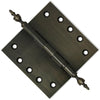 5x5 Inch Solid Brass Ball Bearing Door Hinge - Antique Brass Finsbury Hardware Ball Bearing Hinges