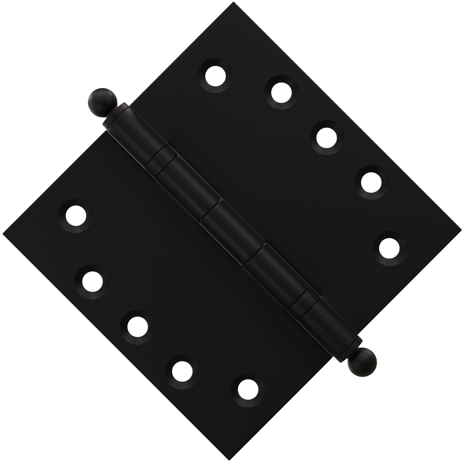 6x6 Inch Solid Brass Ball Bearing Door Hinge - Flat Black Finsbury Hardware Ball Bearing Hinges