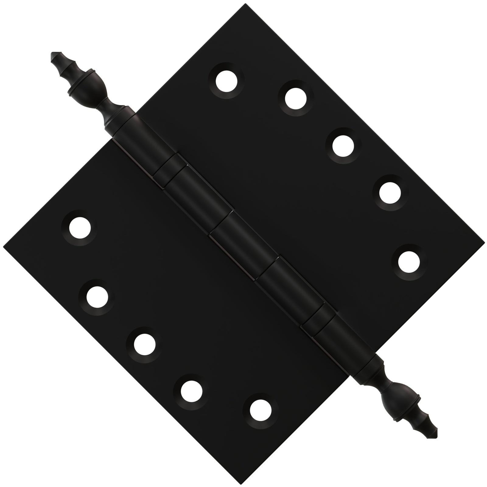 6x6 Inch Solid Brass Ball Bearing Door Hinge - Flat Black Finsbury Hardware Ball Bearing Hinges