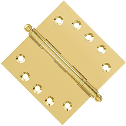 5x5 Inch Solid Brass Ball Bearing Door Hinge - Polished Brass Finsbury Hardware Ball Bearing Hinges