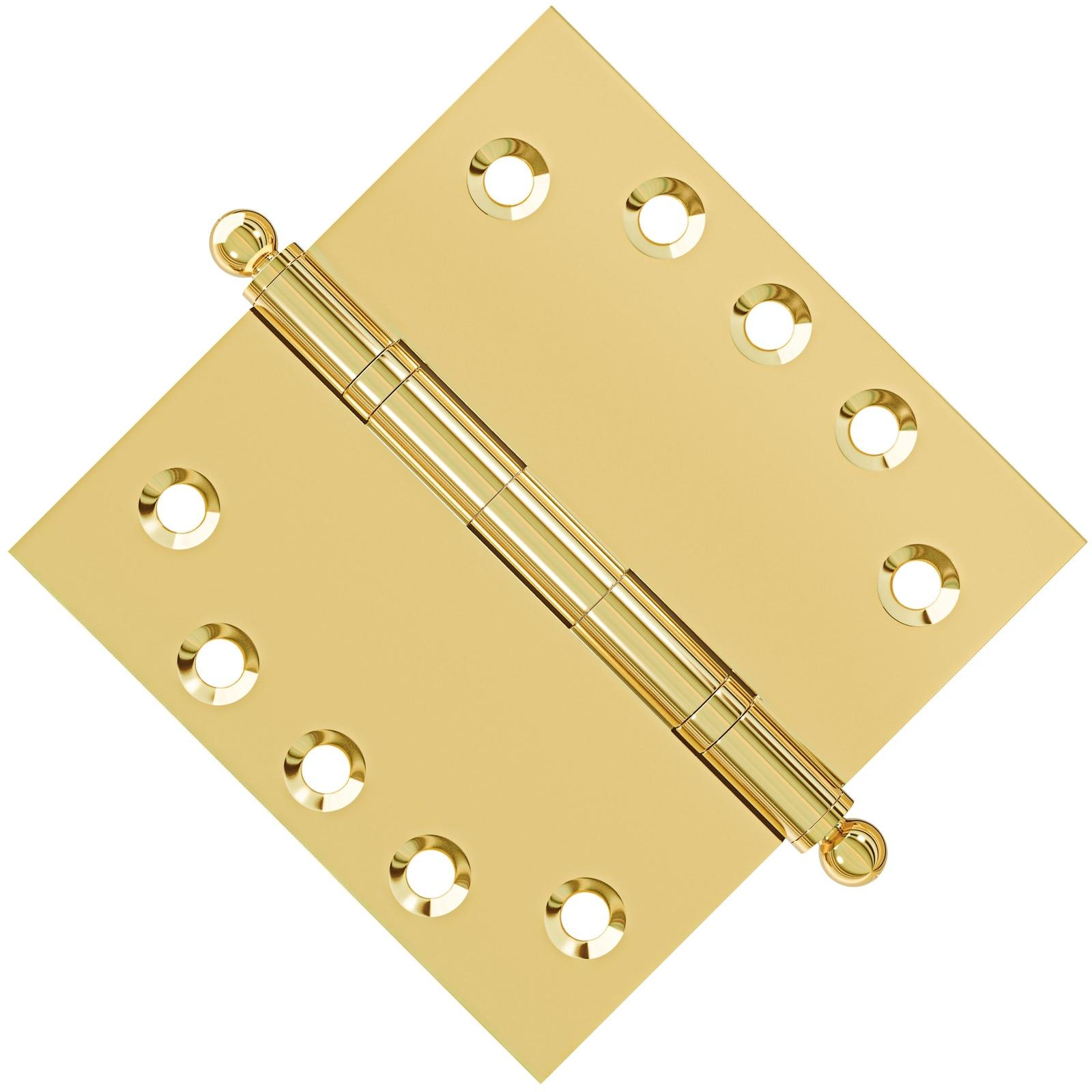 6x6 Inch Solid Brass Ball Bearing Door Hinge - Polished Brass Finsbury Hardware Ball Bearing Hinges