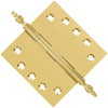 5x5 Inch Solid Brass Ball Bearing Door Hinge - Non Lacquered Polished Brass Finsbury Hardware Ball Bearing Hinges