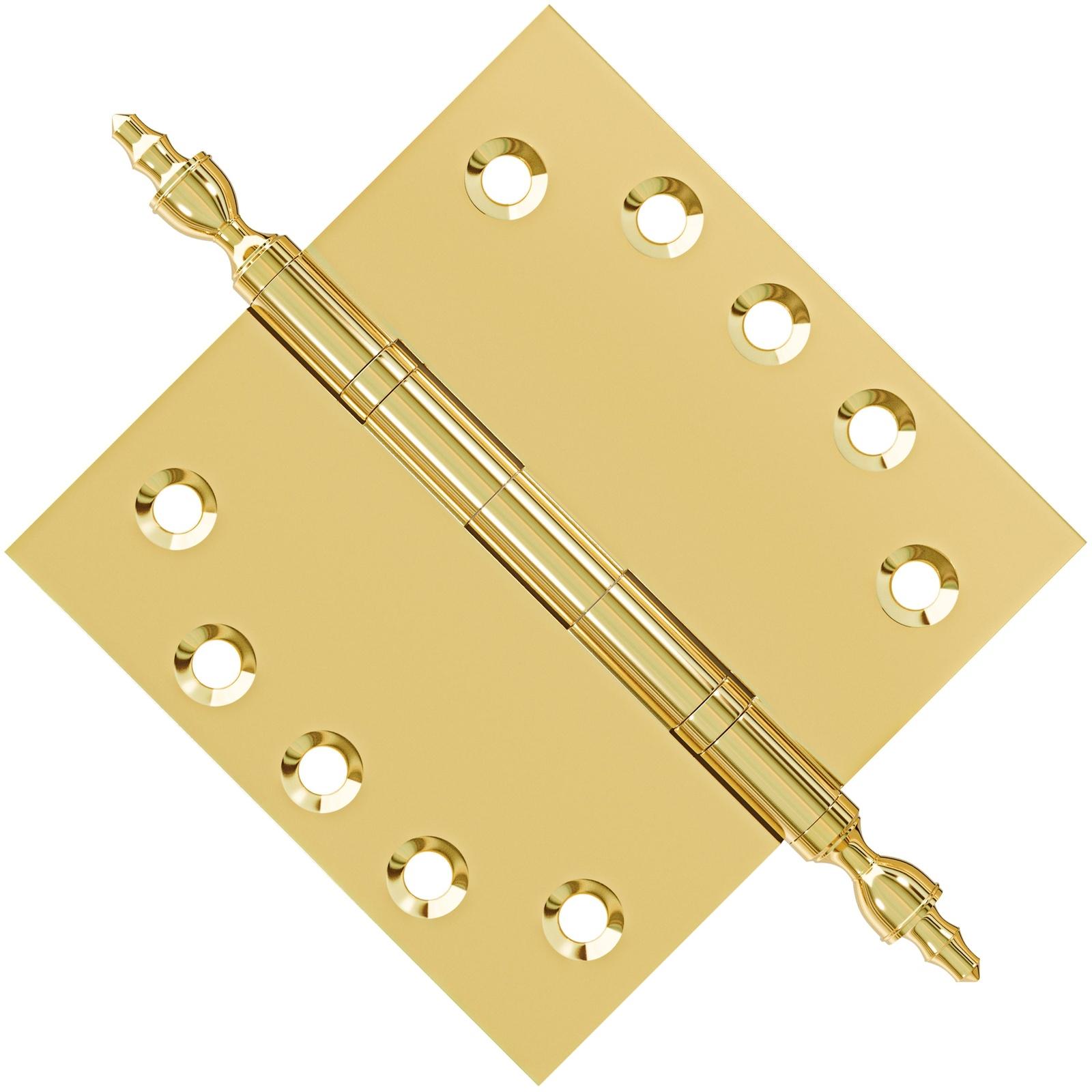6x6 Inch Solid Brass Ball Bearing Door Hinge - Polished Brass Finsbury Hardware Ball Bearing Hinges