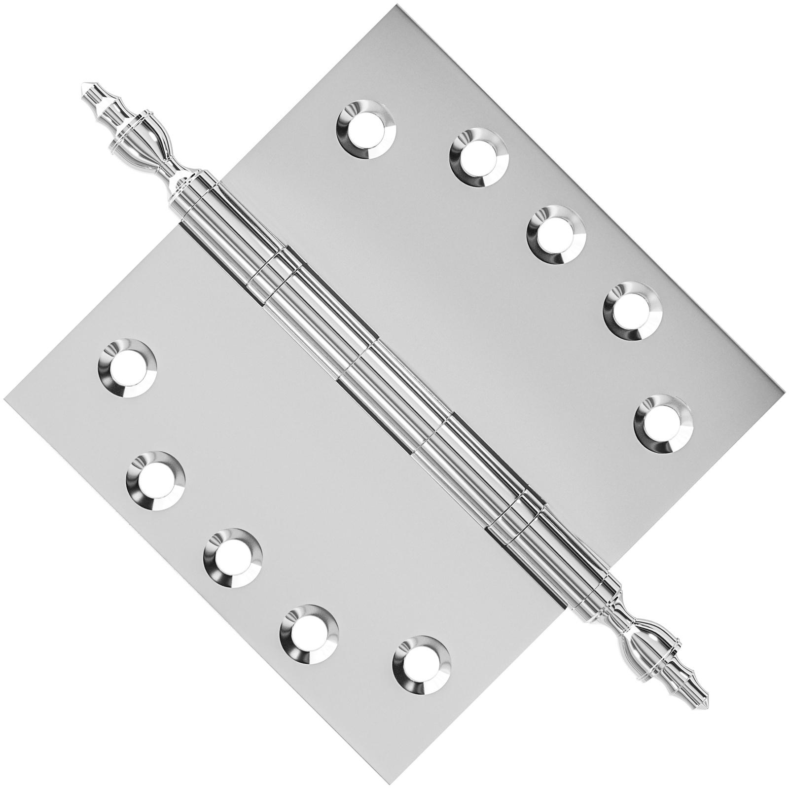 5x5 Inch Solid Brass Ball Bearing Door Hinge - Polished Chrome Finsbury Hardware Ball Bearing Hinges