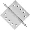 5x5 Inch Solid Brass Ball Bearing Door Hinge - Polished Chrome Finsbury Hardware Ball Bearing Hinges