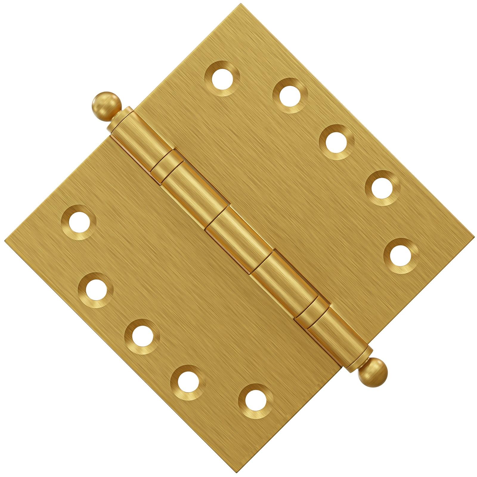 5x5 Inch Solid Brass Ball Bearing Door Hinge - Satin Brass Finsbury Hardware Ball Bearing Hinges