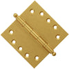 5x5 Inch Solid Brass Ball Bearing Door Hinge - Satin Brass Finsbury Hardware Ball Bearing Hinges