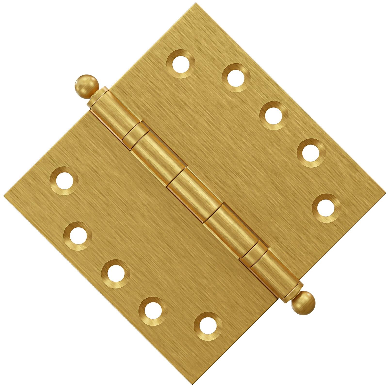 6x6 Inch Solid Brass Ball Bearing Door Hinge - Satin Brass Finsbury Hardware Ball Bearing Hinges
