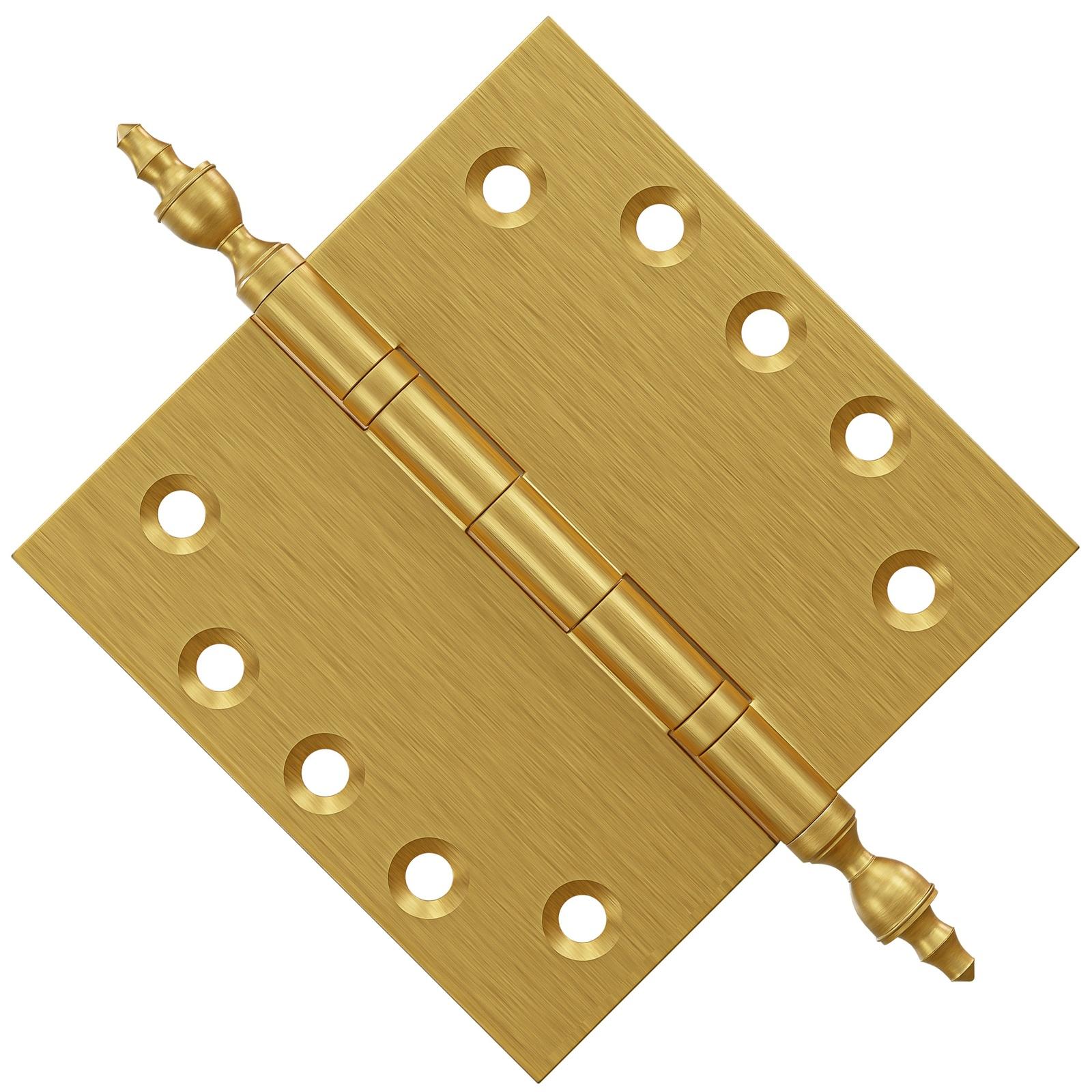 6x6 Inch Solid Brass Ball Bearing Door Hinge - Satin Brass Finsbury Hardware Ball Bearing Hinges