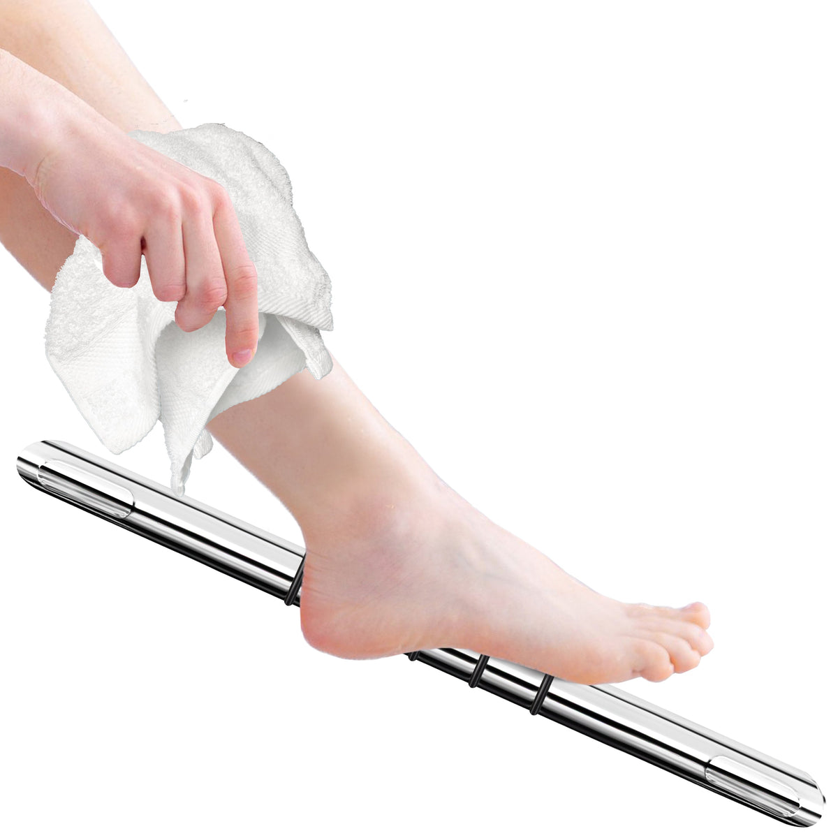 Hotel Style Shower Bar Footrest - Polished Chrome with Grip Finsbury Hardware Hardware