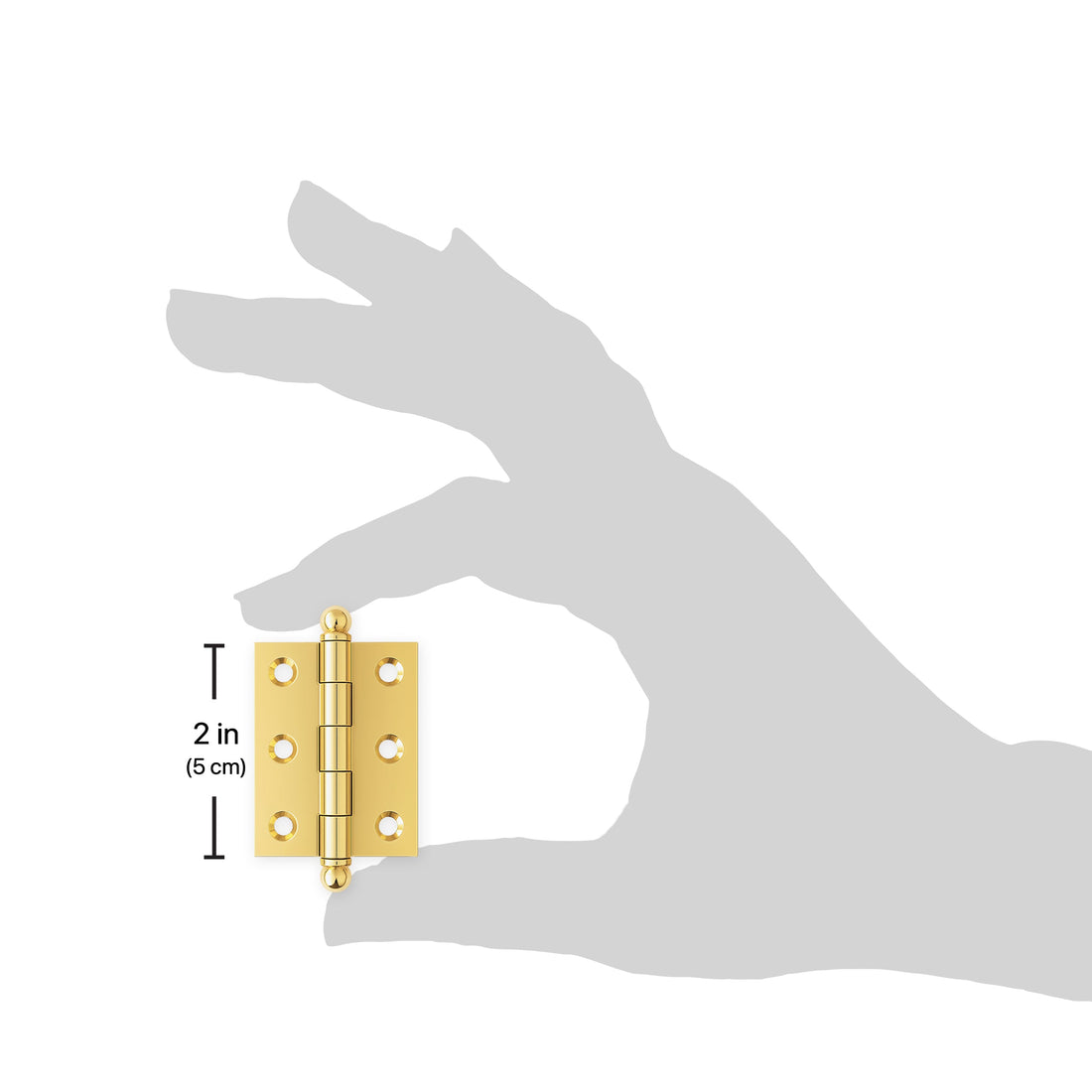 2" x 1-1/2" Cabinet Hinge, w/ Ball Tips, Solid Brass - Non Lacquered Polished Brass - 1 Pair Finsbury Hardware Ball Bearing Hinges