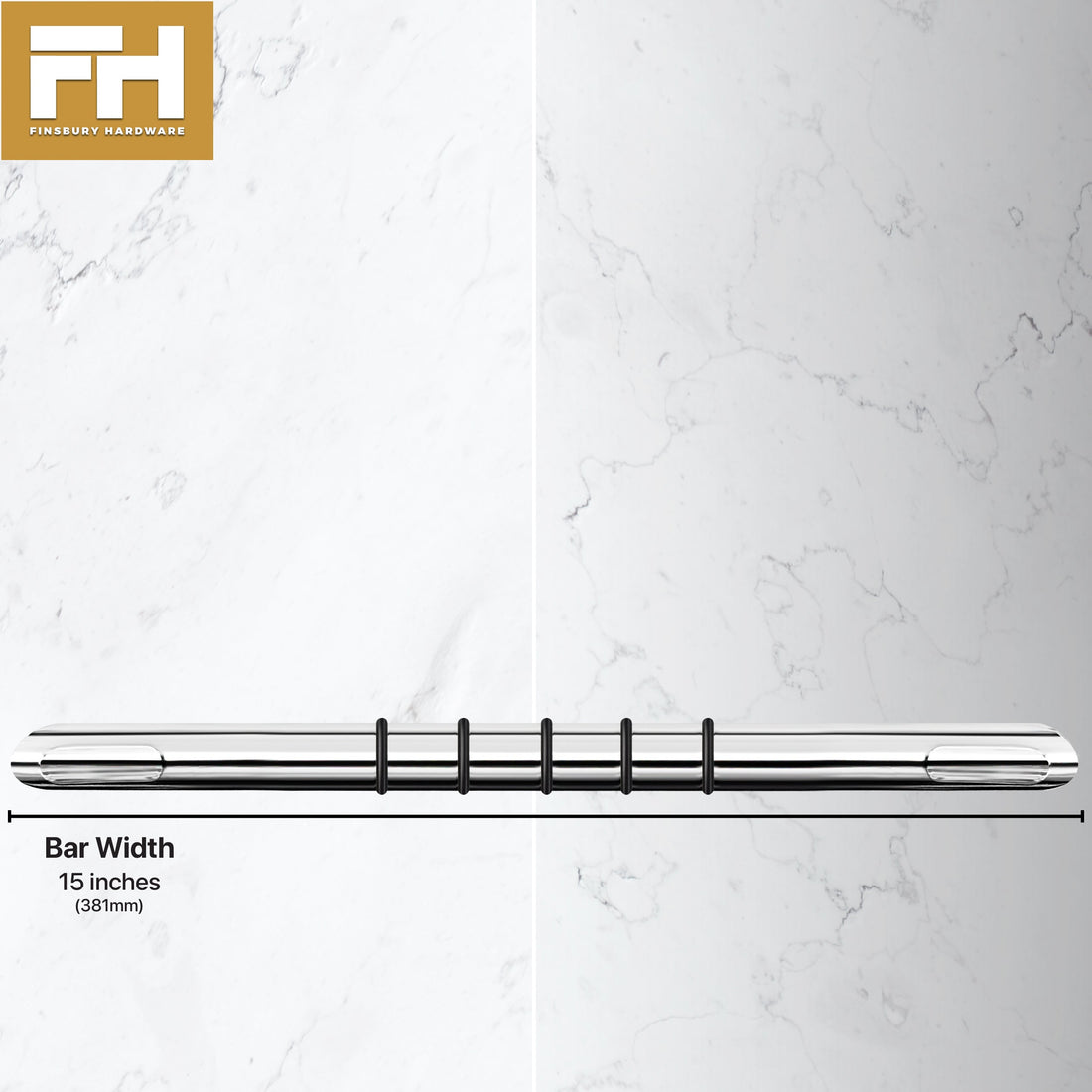 Hotel Style Shower Bar Footrest - Polished Chrome with Grip Finsbury Hardware Hardware