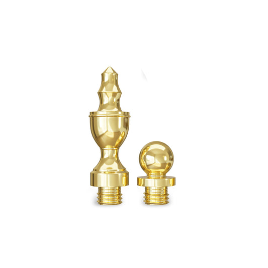 Solid Brass Decorative Tips -  Unlacquered  Polished Brass Finsbury Hardware Ball Bearing Hinges