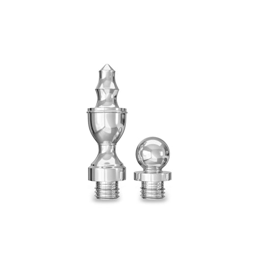 Solid Brass Decorative Tips - Polished Chrome Finsbury Hardware Ball Bearing Hinges