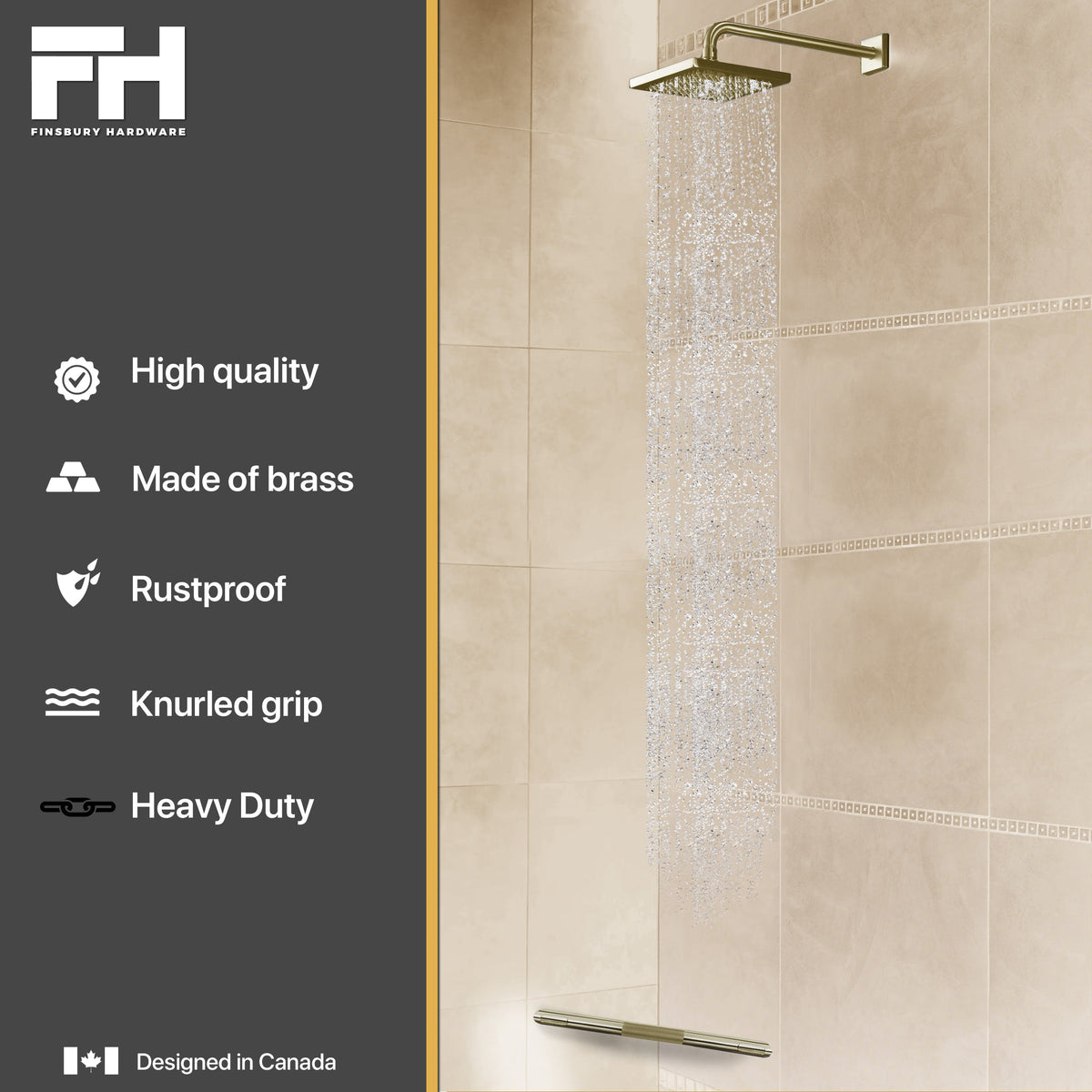 Hotel Style Shower Bar Footrest - Satin Brass Finish Finsbury Hardware Hardware