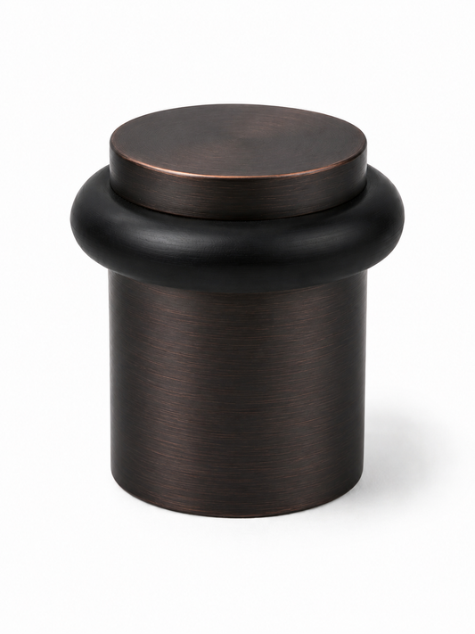 Heavy Duty Solid Brass Floor Door Stop Low Profile 1-3/4" Oil Rubbed Bronze Finish (US10B) Finsbury Hardware Residential Hardware
