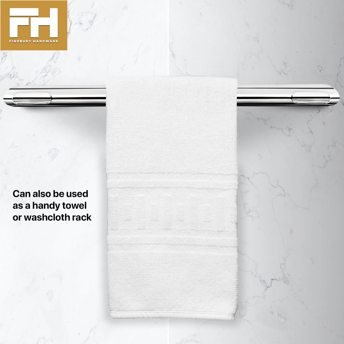 Hotel Style Shower Bar Footrest - Polished Chrome with Grip Finsbury Hardware Hardware