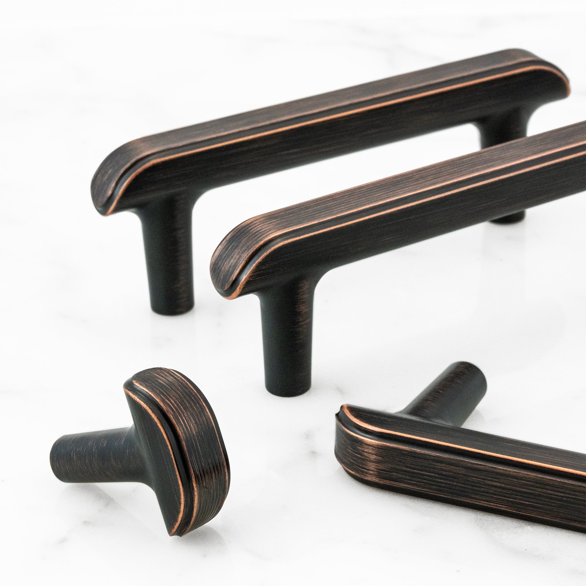 Embossed T-Bar Knurled Cabinet Knobs